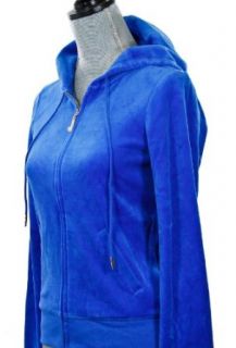 Juicy Couture Velour Zip Hoodie Coastal Blue Sweatshirt