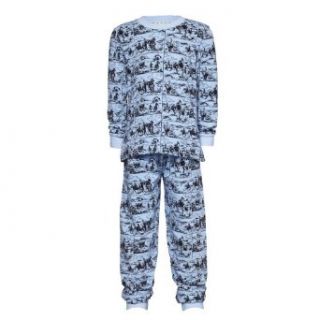 Their Nibs Blue Cowboy Print Boys Pyjamas   Blue   10