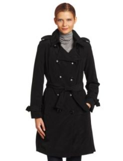 London Fog Womens Double Breasted Rain Trench With Zip