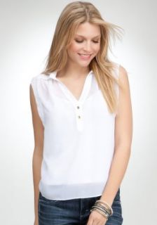BB Extended Sleeve Collared Top Woven Tops Bright White m