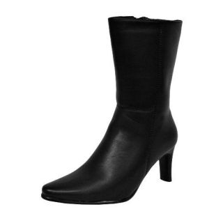 Black Calf Length Womens Boots Size 8 Shoes