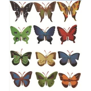 12 Papillons   12 papillons plastiques aux couleurs variées pour tous
