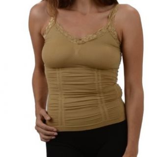 Womens Lace Beige Stretch Tank Top by Level 33 Clothing