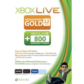 Xbox LIVE 12 mois Gold + 800 points   Achat / Vente LOT ACCESSOIRE