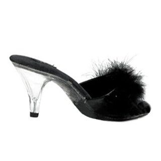 com 3 Inch Sexy Kitten Heel Shoe With Faux Fur And Clear Heel Shoes