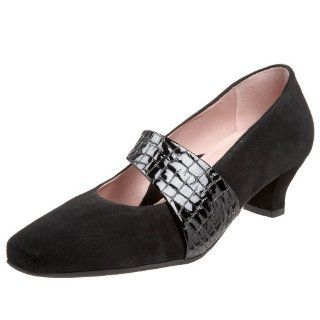 Victoria Pump,Black Suede/Croco Patent,41 EU (US Womens 10 M) Shoes
