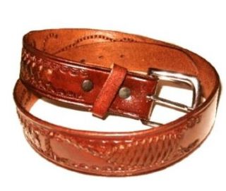 Belt with Scorpion Braids, Tooled and Made in Mexico (34) Clothing