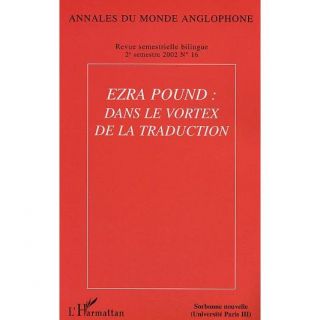 Annales du monde anglophone t.16 ; ezra pound   Achat / Vente
