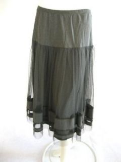 Lunn Womens Jupe Gray Long Tulle Layered Skirt 5 Clothing