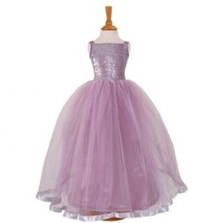 Girls fancy dress or ballgown in lilac with sequinned