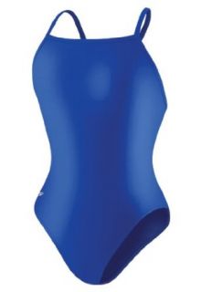 SPEEDO Solid Lycra Flyback,Sapphire,38 Clothing