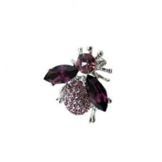 Purple Crystal Bumble Bee Pin Clothing