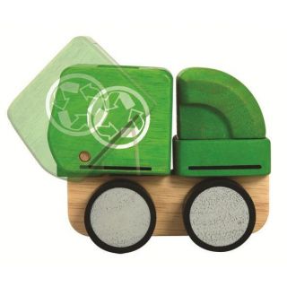 CAMION BATEAU AVION JOUET Plan toys   6319   Camion de recyclage 18 cm