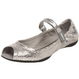 DKNY Womens Kimmer Flat,Silver,6 M US Shoes