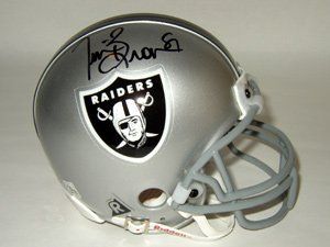 Tim Brown signed Oakland Raiders Mini Helmet: Sports