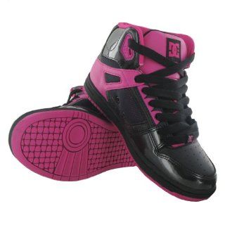  DC Shoes Rebound Hi Black Pink Leather Womens Trainers Shoes