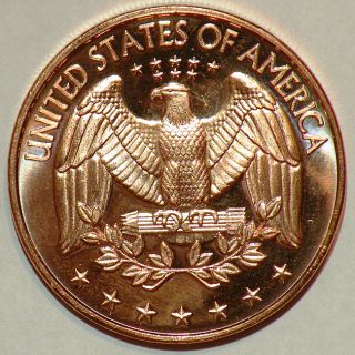 oz 999 Pure Copper Bullion 2012 Quarter Design Coin