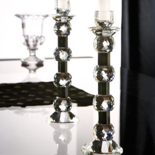 Fifth Avenue Crystal Zermat Set of 2 Black Candle Holders Today $37