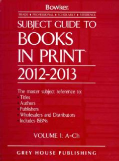 Subject Guide to Books in Print 2012 2013 (Hardcover)