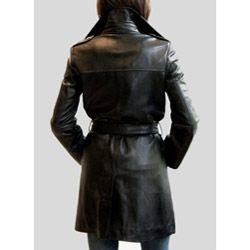 Izod Womens Belted Leather coat