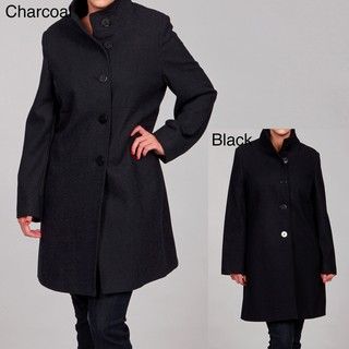 Jones New York Womens Plus Size Wool Blend Coat FINAL SALE