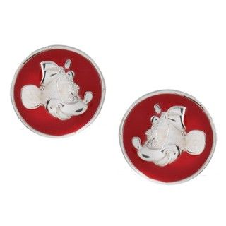 Disneys Minnie Mouse Sterling Silver Red Enamel Stud Earrings