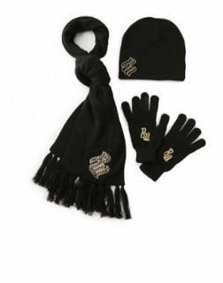 Stud flame beanie, scarf and glove set by Rocawear (Black