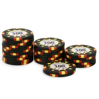 Rouleau 25 jetons Grimaud PokerMaster 100 noir   Recharge de 25 jetons
