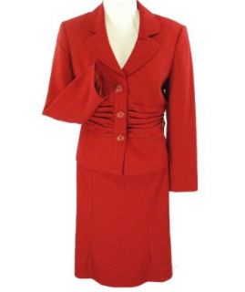 Evan Picone Suit UPI Skirt Suit Swiss Red 16: Clothing