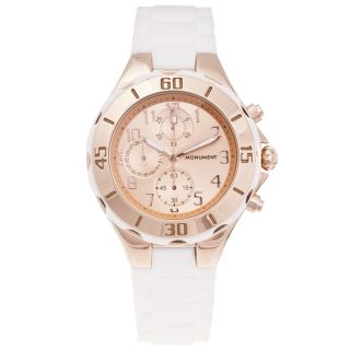 Monument Womens Rubber Strap Rose goldtone Sporty Watch Today $31.49