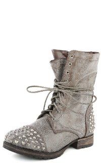 Georgia28 Studded Lace Up Combat Boots Shoes