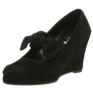 com Joy Chen Womens Maxine Mary Jane Wedge,Black Suede,9.5 M Shoes