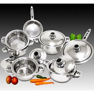 Premium 18/10 Stainless Steel 12 piece Cookware Set