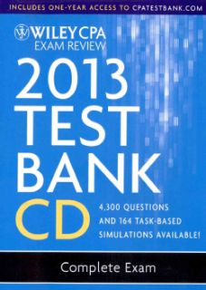 Wiley CPA Exam Review Test Bank 2013 Complete Exam Today $259.10