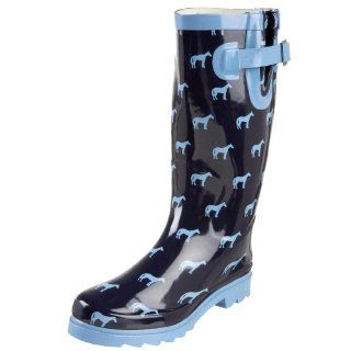 Chief Womens Tiny Horses   Navy/Sky Rain Boot,Navy,9 M US Shoes