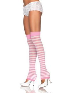 Opaque Stripe Leg Warmer (Black/Red;One Size) Clothing