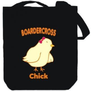 Boardercross CHICK Black Canvas Tote Bag Unisex: Clothing
