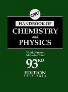CRC Handbook of Chemistry and Physics 2012 2013 (Hardcover) Today $