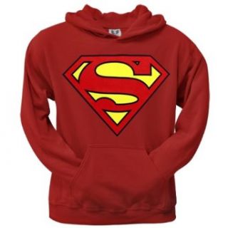 Superman   Shield Logo Red Pullover Hoodie Clothing