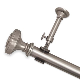 Optima Orbus Nickel Adjustable Curtain Rods With Finials