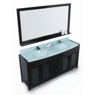 Design Element Waterfall 61 inch Double Sink Bathroom Vanity Set