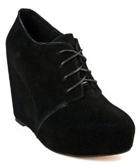 com Chelsea Crew Escalate Suede Covered Oxford Wedges   Black Shoes