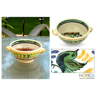 Majolica Ceramic Colonial Songbird Bowl (Mexico)