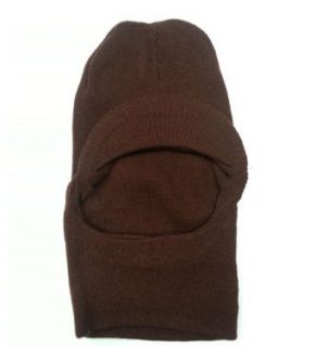 Brown Full Face Knit Hat with Visor Clothing
