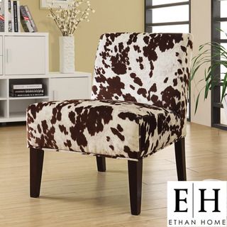 ETHAN HOME Decor Cowhide Fabric Chair
