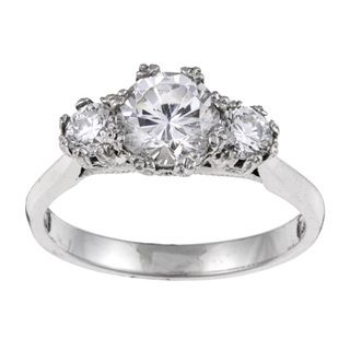Tacori Platinum Cubic Zirconia and 1/2ct TDW Diamond Engagement Ring