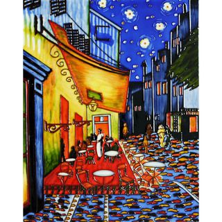 Vincent Van Gogh, Cafe Terrace at Night Hand painted Trivet/Wall