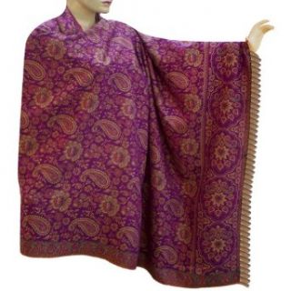 Shawls and Wraps Jamawar Wool Reversible Shawl For Womens