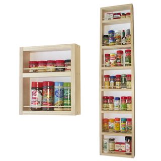 Solid Pine Wood 60 inch On the wall 2 piece Spice Rack