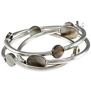 Kenneth Cole Mother of Pearl Shell 3 piece Stretch Bracelet Set